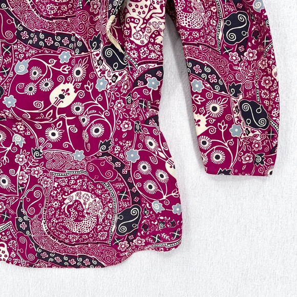 ISABEL MARANT ETOILE Carina Top Womens 40 Pink Printed One Shoulder Blouse - Picture 7 of 16